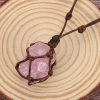 Raw Irregular Rose Quartz Necklace-1