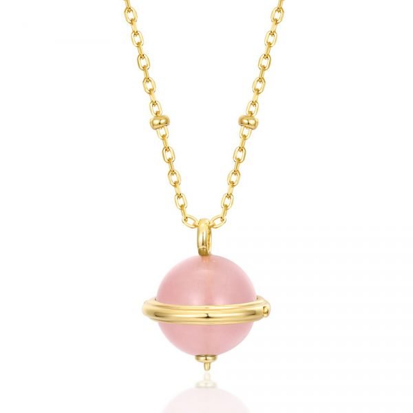 pure rose quartz necklace
