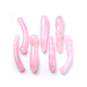 Seven styles Natural Pink Rose Quartz Massage Stick Wand Hand Polished 18cm