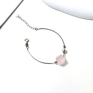 Sugar Cube Mozambique Rose Quartz Bracelet