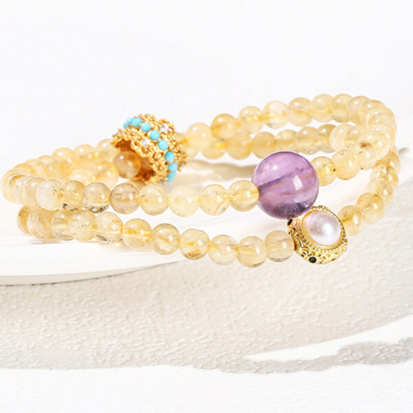 Natural Citrine Double Layers Bracelet - Image 2