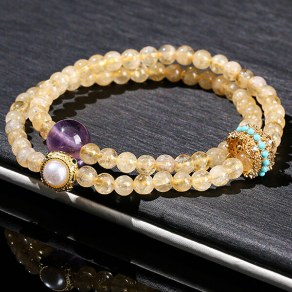 Natural Citrine Double Layers Bracelet - Image 4