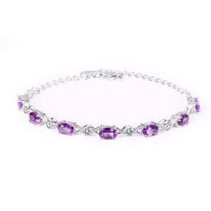 Natural Amethyst S925 Sterling Silver Bracelet